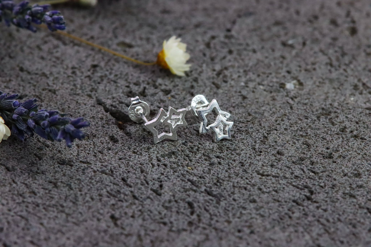 Stern Ohrringe silber Schmuck Star jewelry Doppelstern girly earstuds Ohrstecker