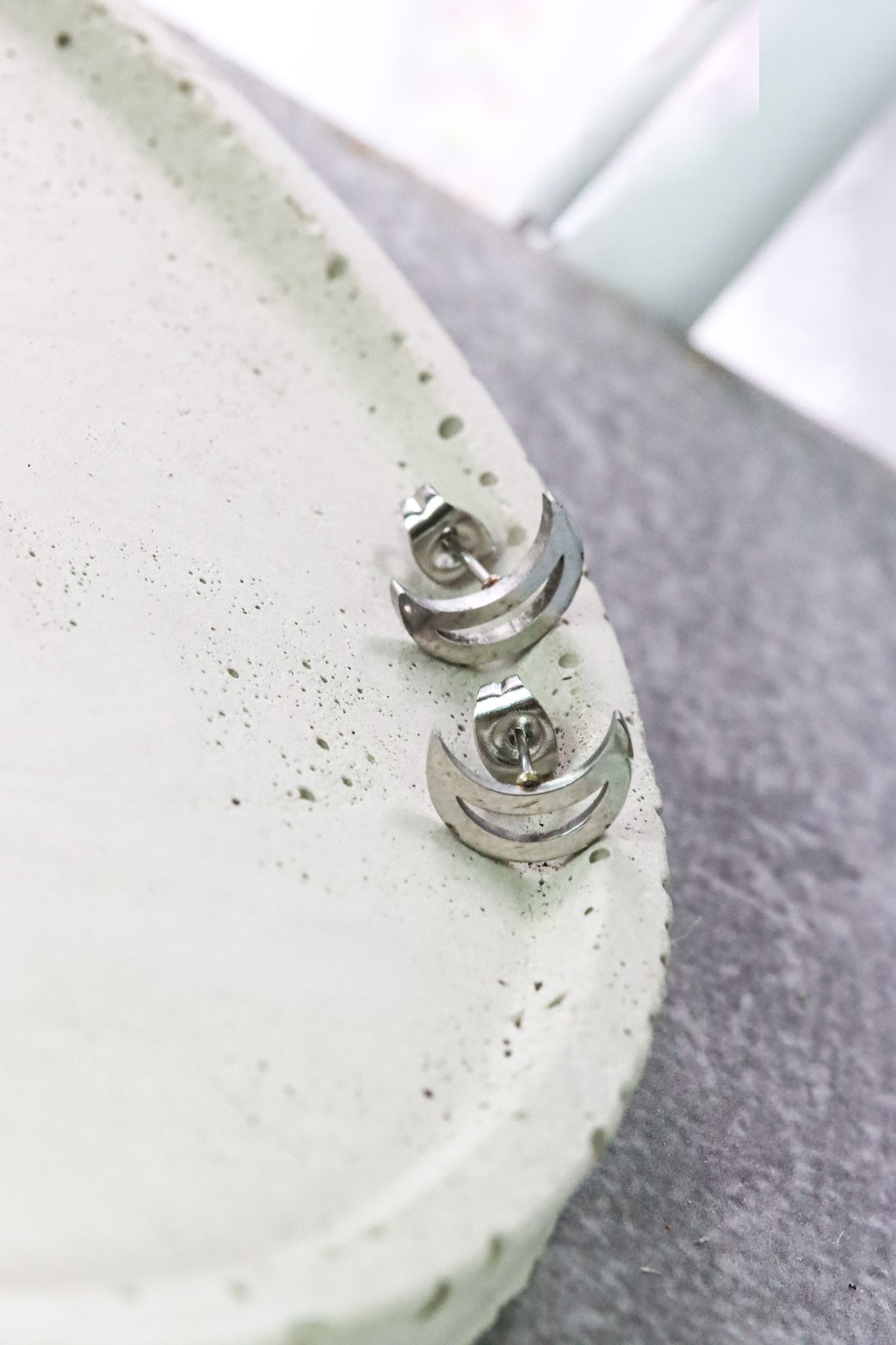 Mondohrstecker Ohrringe Schmuck silber silver moonlight jewelry earstuds ohrstecker Moon Mond glänzend shiny Luna