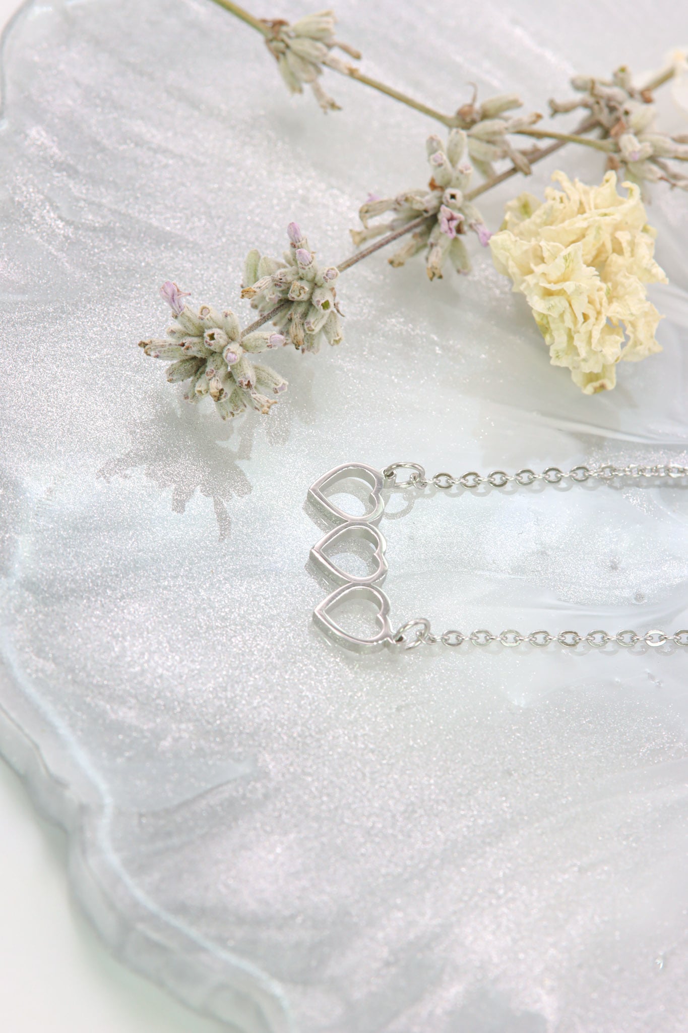 Herz Halskette silber silver hearttrio trio Schmuck shiny Heart romantic romantisch 3herzen threeheart girlfriend Geschenkidee girly Freundin love lovely
