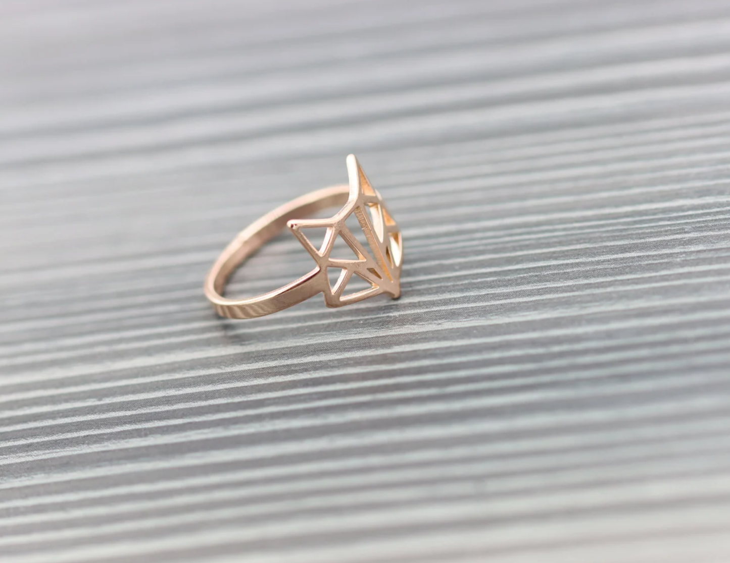 Fuchsring Ring Ringe roségold Geometrie Fox Fuchs Fuchsgeometrie Kunst Art verstellbar animal jewelry Schmuck animallover rosé