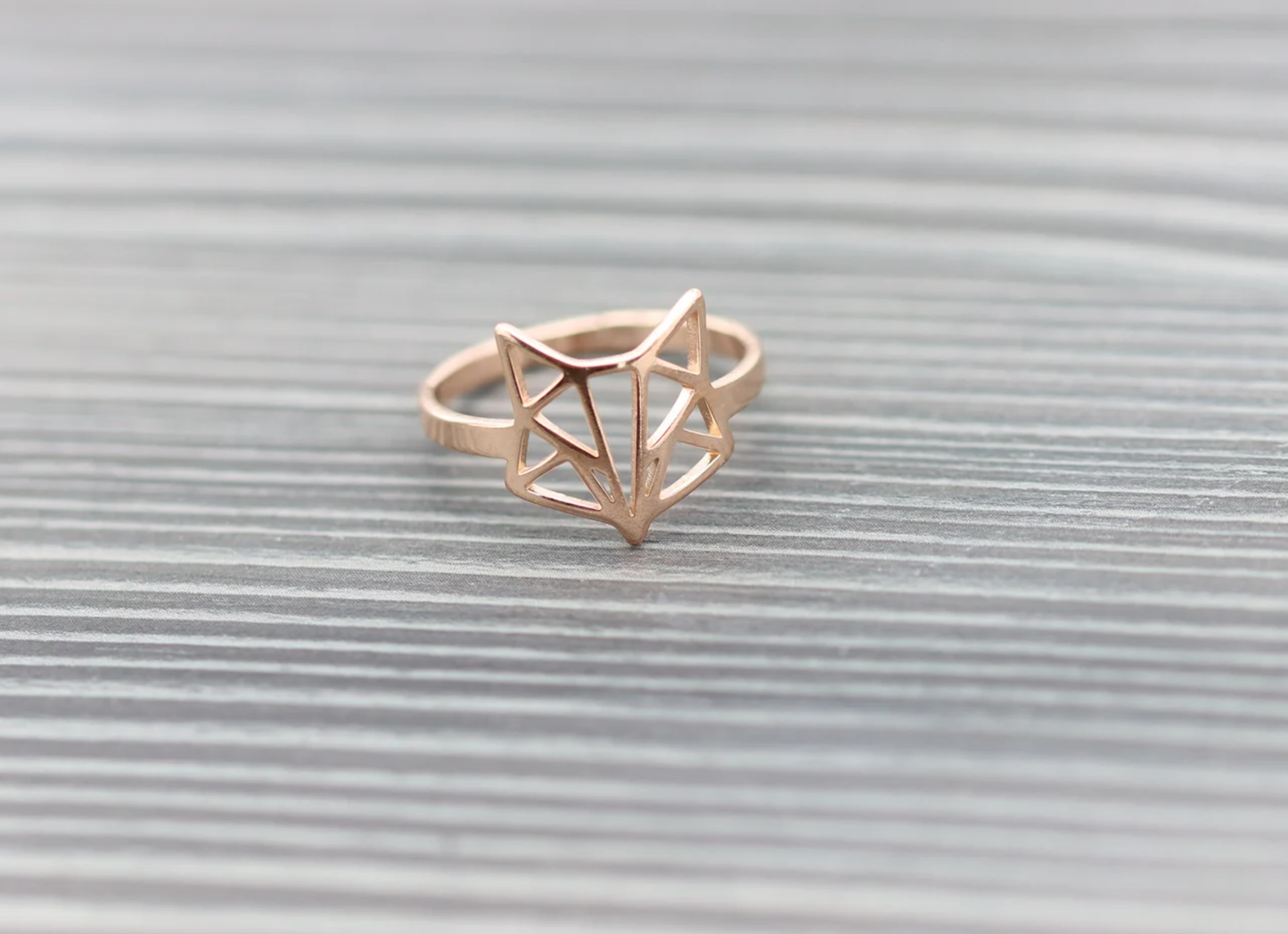 Fuchsring Ring Ringe roségold Geometrie Fox Fuchs Fuchsgeometrie Kunst Art verstellbar animal jewelry Schmuck animallover rosé