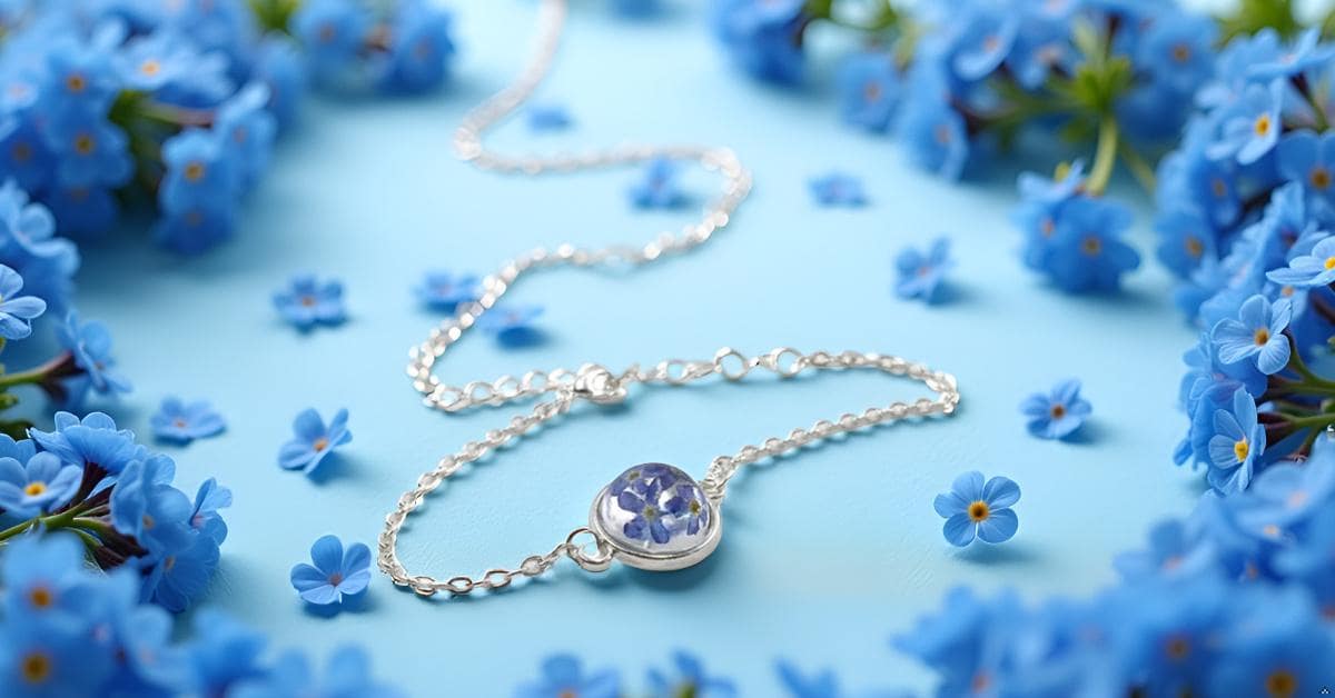 Armband Vergissmeinnicht Resin Gießharz Armreif Gedankenwunder