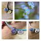 Kette Armband Armbänder Stoff Schmuck Vergissmeinnicht Vergiss mein nicht Blume Blüte Gießharz Kristall silber gold Blumenanhänger Blumenschmuck Hochzeit Brautjungfer Blumenkind Geschenk Erinnerung Erinnerungsstück blau Glas Glaskugel Gravur Freundin