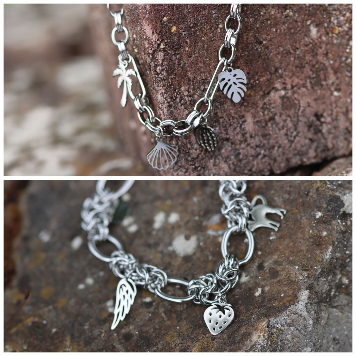 BERGERLIN Bracciale Uomo/Donna In Acciaio Inox Con Croce - Regolabile, Argento