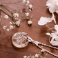 Pusteblumen Dandelion silber Naturschmuck vier Herzen Epoxidharz Schmuck elegant jewelry