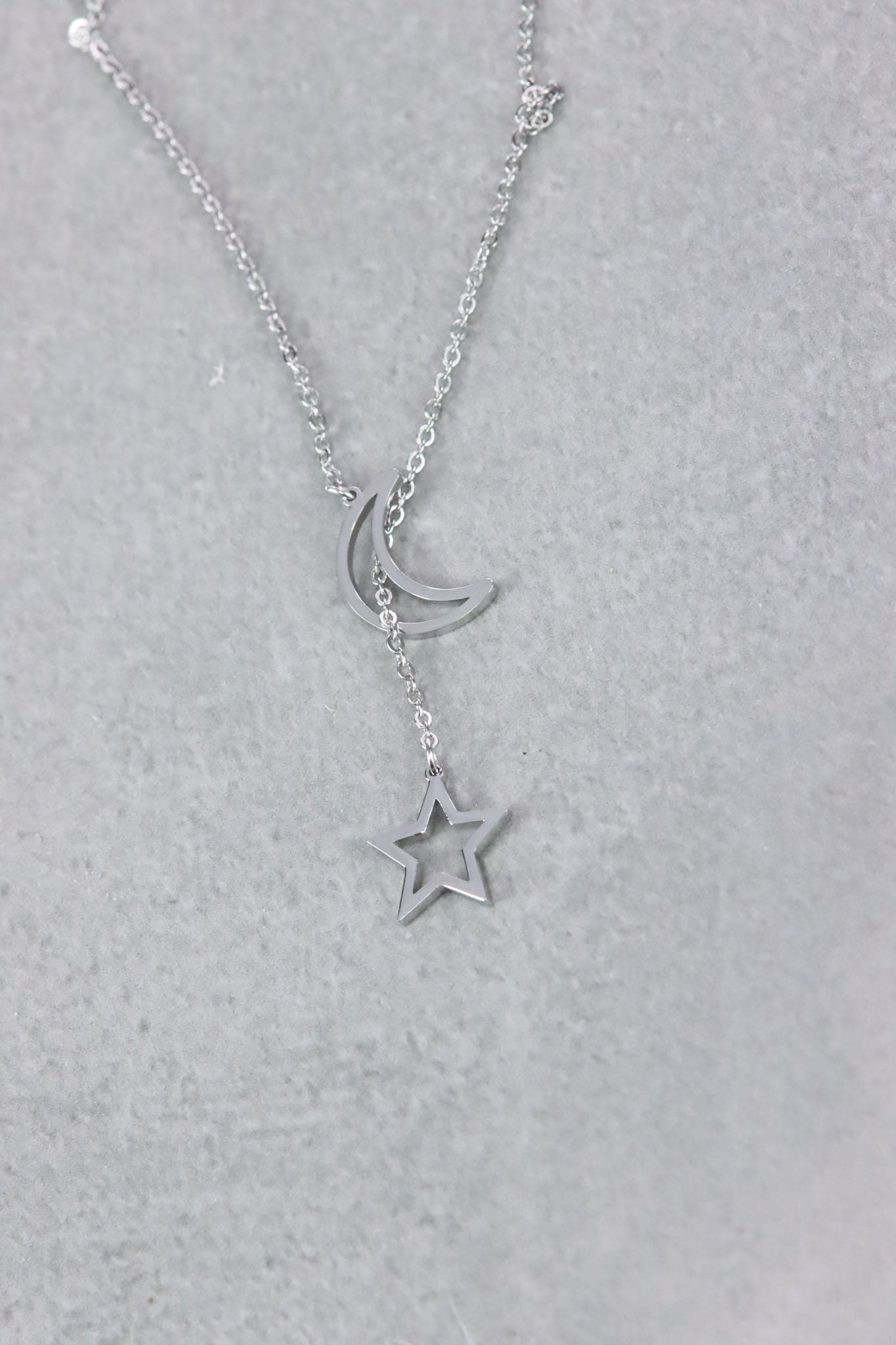 Mond Stern Halskette silber silver moonlight Schmuck shiny Star glänzend Moon jewelry necklace Luna Stella