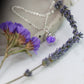 Strandflieder flieder Halskette silber silver Schmuck jewelry lila Glaskugel Naturschmuck filigran driedflowers Trockenblumen lilac