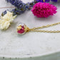 Rosen Halskette Rosenblüten Romantisch Schmuck gold jewelry romantic necklace Geschenkidee Blattgold rosepetals rose petals