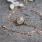 Pusteblume Dandelion Armband Roségold Schmuck jewelry bracelet Rosé Brautjungfer Taufe Geschenkidee zart Naturschmuck girly Glaskugel