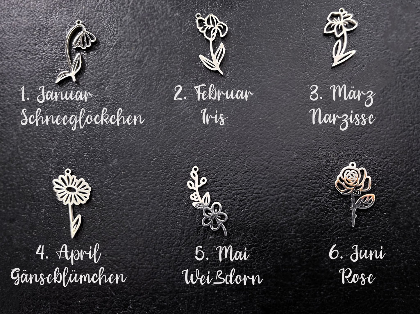 Geburtsblumen Anhänger kombinierbar, personalisiert