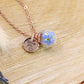 Vergissmeiinicht Name Datum Hochzeit Brautjungfer Geschenk Blumenkind Erinnerung Glaskugel Halskette Anhänger Schmuck personalisiert Muttertag Freundin Moment symbol sonne umwelt ausgefallen Unikat