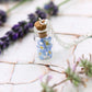 Vergissmeinnicht forgetmenot Halskette silber silver jewelry necklace Flasche Glas Schmuck Naturschmuck flowers elegant Geschenkidee Freundin Blumen Glasflasche Kork
