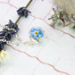 Vergissmeinnicht Anhänger Kette silber Geschenkidee gedankenwunder Flowers jewelry Halskette Glaskugel Naturschmuck necklace girly