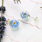 Vergissmeinnicht Ohrstecker Glaskugel 925silber Wunsch Schmuck forgetmenot Naturschmuck necklace silber silver jewelry Glaskugel earstuds elegant earrings Ohrringe
