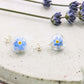 Vergissmeinnicht Ohrstecker Glaskugel 925silber Wunsch Schmuck forgetmenot Naturschmuck necklace silber silver jewelry Glaskugel earstuds elegant earrings Ohrringe