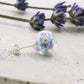 Vergissmeinnicht Ohrstecker Glaskugel 925silber Wunsch Schmuck forgetmenot Naturschmuck necklace silber silver jewelry Glaskugel earstuds elegant earrings Ohrringe