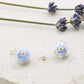 Vergissmeinnicht Ohrstecker Glaskugel 925silber Wunsch Schmuck forgetmenot Naturschmuck necklace silber silver jewelry Glaskugel earstuds elegant earrings Ohrringe