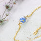 Vergissmeinnicht forgetmenot Armband zart filigran gold Schmuck girly jewelry Naturschmuck flower Geschenkidee Taufe Brautjungfer Hochzeit Glaskugel Glas