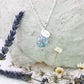 Vergissmeinnicht forgetmenot Epoxidharz Schmuck Halskette silber silver girly flower jewelry Naturschmuck Kugel personalisiert Blättchen Buchstabe personalized