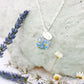 Vergissmeinnicht forgetmenot Epoxidharz Schmuck Halskette silber silver girly flower jewelry Naturschmuck Kugel personalisiert Blättchen Buchstabe personalized
