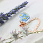 Vergissmeinnicht forgetmenot Epoxidharz Schmuck Halskette Rosé Roségold girly flower jewelry Naturschmuck Kugel