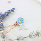 Vergissmeinnicht forgetmenot Epoxidharz Schmuck Halskette Rosé Roségold girly flower jewelry Naturschmuck Kugel