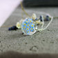 Vergissmeinnicht Rund Halskette Schmuck silber jewelry Epoxidharz Naturschmuck elegant girly