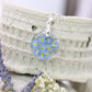 Vergissmeinnicht Rund Halskette Schmuck silber jewelry Epoxidharz Naturschmuck elegant girly