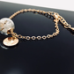 Pusteblume Dandelion Armband gold Schmuck bracelet personalisiert Blättchen Buchstabe personalized jewelry Naturschmuck Geschenkidee Taufe Hochzeit Brautjungfer Glaskugel
