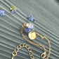 Vergissmeinnicht Armband Glaskugel Schmuck gold bracelet jewelry Naturschmuck Gravur personalisisert Buchstabe Charm Anhänger Geschenkidee Taufe Hochzeit personalized