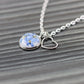 Vergissmeinnicht forgetmenot Blumen Epoxidharz Herz Charm Cabochon Anhänger jewelry silber silver romantic Geschenkidee Naturschmuck girlfriend Freundin heart Herzcharm Herzanhänger flowers Halskette Schmuck