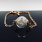 Pusteblume Dandelion Armband gold Schmuck bracelet personalisiert Blättchen Buchstabe personalized jewelry Naturschmuck Geschenkidee Taufe Hochzeit Brautjungfer Glaskugel