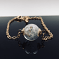 Pusteblume Dandelion Armband Gold Schmuck jewelry bracelet Brautjungfer Taufe Geschenkidee zart Naturschmuck girly Glaskugel