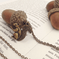 Eichhörnchen Nuss Halskette Bronze Schmuck Herbst Autumn Squirrel Hazelnut Eichel Naturschmuck Animal Charm Anhänger sweet necklace nature jewelry