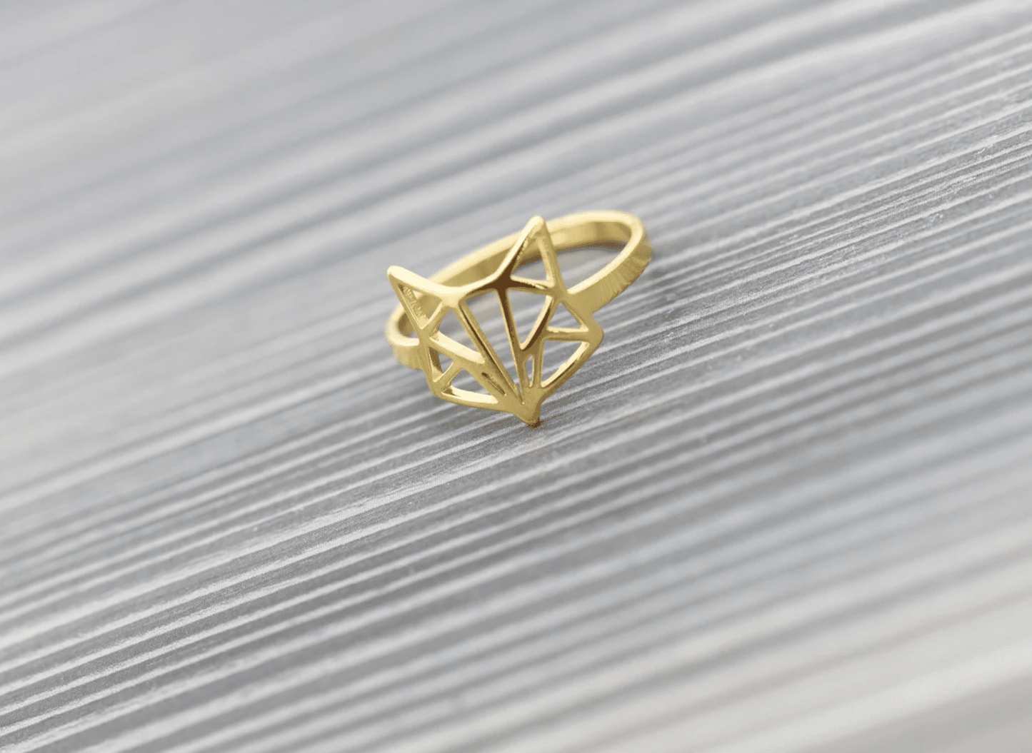 Fuchsring Ring Ringe gold Geometrie Fox Fuchs Fuchsgeometrie Kunst Art verstellbar animal jewelry Schmuck animallover