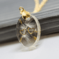 Pusteblume Dandelion Schmuck Halskette gold Zwillingsherz Epoxidharz Anhänger zwei Herzen Naturschmuck