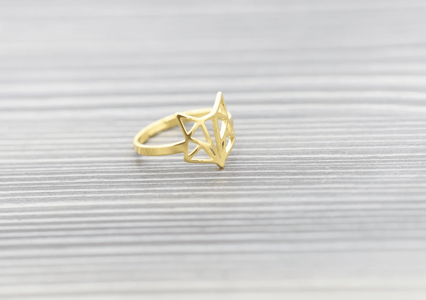 Fuchsring Ring Ringe gold Geometrie Fox Fuchs Fuchsgeometrie Kunst Art verstellbar animal jewelry Schmuck animallover