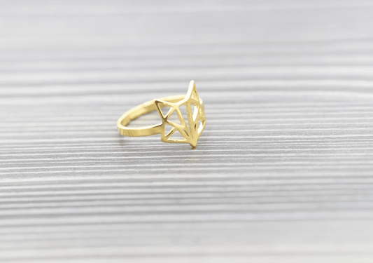 Fuchsring Ring Ringe gold Geometrie Fox Fuchs Fuchsgeometrie Kunst Art verstellbar animal jewelry Schmuck animallover